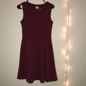 Wine Red Simple Dress